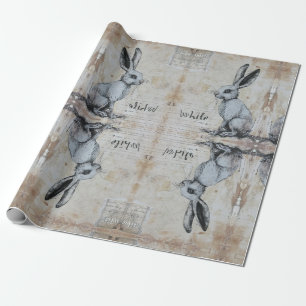 Alice in wonderland grillig wit konijn cadeaupapier