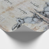 Alice in wonderland grillig wit konijn cadeaupapier (Hoek)