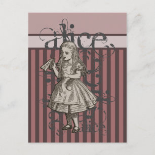 Alice in Wonderland Grunge (roze) Briefkaart