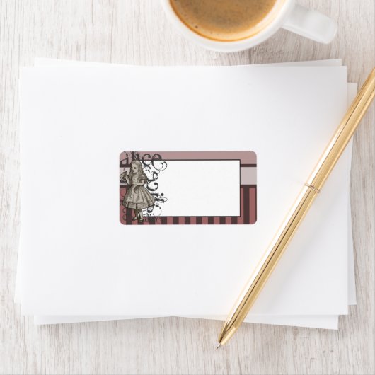 Alice in Wonderland Grunge (roze) Etiket (Insitu)