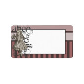 Alice in Wonderland Grunge (roze) Etiket (Voorkant)