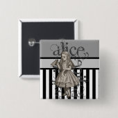 Alice in Wonderland Grunge Vierkante Button 5,1 Cm (Voorkant /achterkant)
