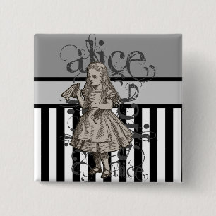 Alice in Wonderland Grunge Vierkante Button 5,1 Cm