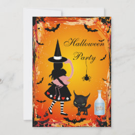 Alice in Wonderland Halloween Party Invites Kaart