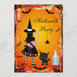 Alice in Wonderland Halloween Party Invites Kaart