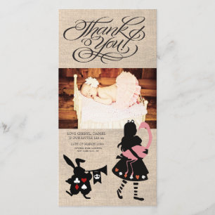 Alice in Wonderland - Hartelijk dank voor uw Baby- Bedankkaart