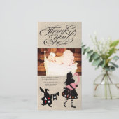 Alice in Wonderland - Hartelijk dank voor uw Baby- Bedankkaart (Staand voorkant)
