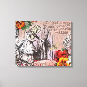 Alice in Wonderland Hatter en Rabbit Canvas Afdruk