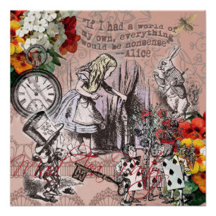 Alice in Wonderland Hatter en Rabbit Perfect Poster