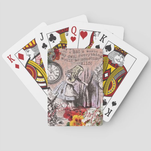 Alice in Wonderland Hatter en Rabbit Pokerkaarten (Achterkant)