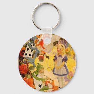 Alice in Wonderland: Het schilderen van de Rozen R Sleutelhanger