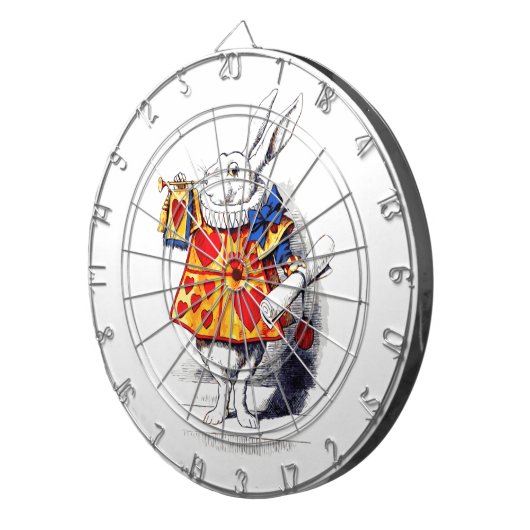 Alice in Wonderland Het witte konijn van Tenniel Dartbord (Voorkant Rechts)