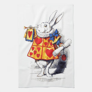 Alice in Wonderland Het witte konijn van Tenniel Theedoek