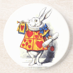 Alice in Wonderland Het witte konijn van Tenniel Zandsteen Onderzetter