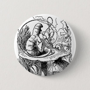 Alice in Wonderland Hookah Caterpijler Ronde Button 5,7 Cm