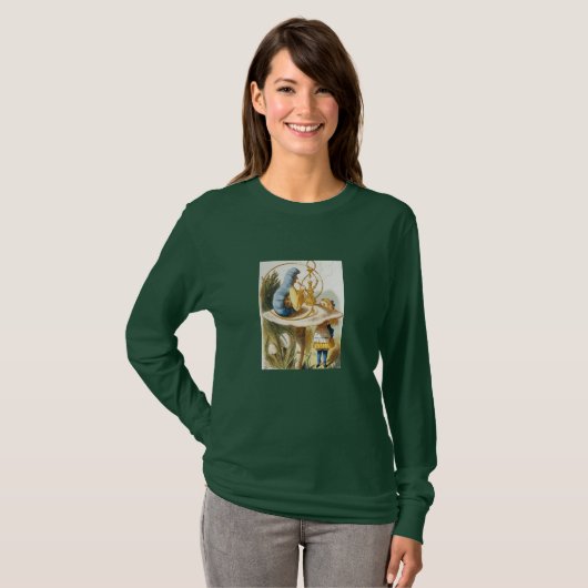 Alice in Wonderland Hookah Smoking Caterpijler T-S T-shirt (Voorkant volledig)