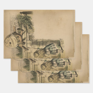  Alice in Wonderland Humpty Dumpty Inpakpapier Vel