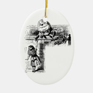 Alice in Wonderland, Humpty Dumpty met Alice Keramisch Ornament