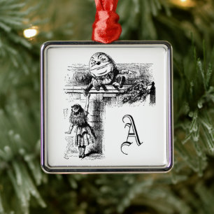 Alice in Wonderland, Humpty Dumpty met Alice Metalen Ornament