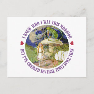 Alice in Wonderland - Ik wist wie ik was deze ocht Briefkaart