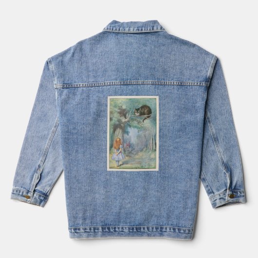  Alice in Wonderland Illustratie Denim Jacket (Achterkant)