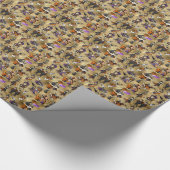 Alice in Wonderland in Halloween Theme Cobweb Gold Cadeaupapier (Hoek)