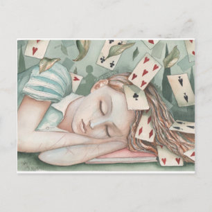 Alice in Wonderland in slaap Briefkaart