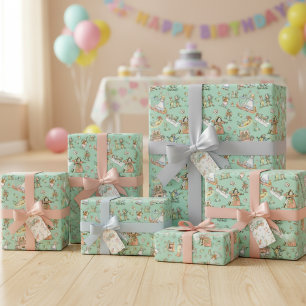 Alice in Wonderland inpakpapier Schattige Kind
