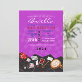 ALICE IN WONDERLAND Invitation Bat mitzvah (Debout devant)
