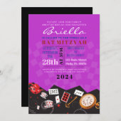 ALICE IN WONDERLAND Invitation Bat mitzvah (Devant / Derrière)