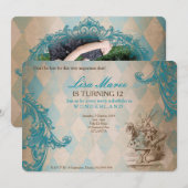 Alice in Wonderland - Invite Kaart (Voorkant / Achterkant)