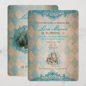 Alice in Wonderland - Invite Kaart (Voorkant / Achterkant)