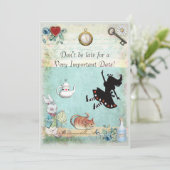 Alice in Wonderland is geen laattijdig Baby shower Kaart (Staand voorkant)