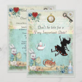 Alice in Wonderland is geen laattijdig Baby shower Kaart (Voorkant / Achterkant)