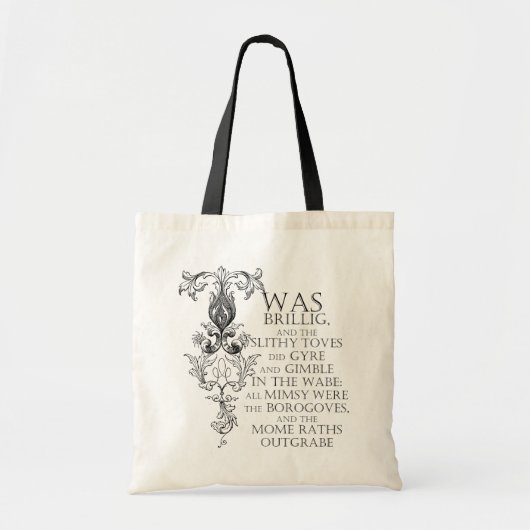 Alice in Wonderland Jabberwocky gedicht Canvas tas (Voorkant)