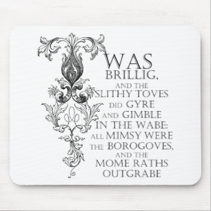 Alice in Wonderland Jabberwocky Poem Mousepad Muismat