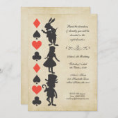 Alice in Wonderland Kaarten Tea Party Birthday (Voorkant / Achterkant)