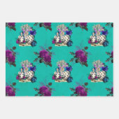 Alice in Wonderland Kards en Rozen Inpakpapier Vel (Voorkant)