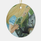 Alice in wonderland kerstfeest keramisch ornament (Links)