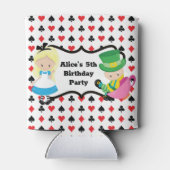 Alice in Wonderland Kinderen van Birthday Tea Part Blikjeskoeler (Achterkant)