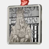 Alice in Wonderland King of Hearts Grunge Metalen Ornament (Links)