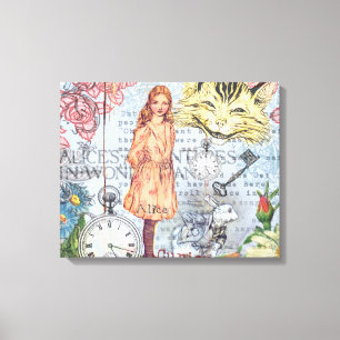 Alice in Wonderland Klassieke Cheshire Konijn Alic Canvas Afdruk