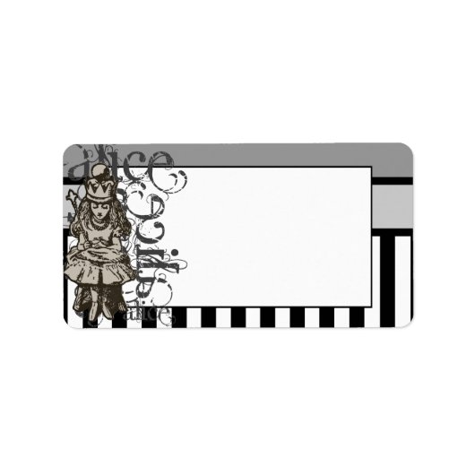 Alice in Wonderland Koningin Alice Grunge Etiket (Voorkant)