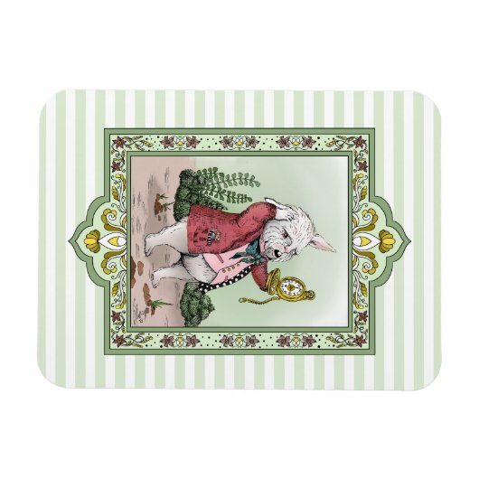 Alice in Wonderland Late White Rabbit Art Magneet (Horizontaal)