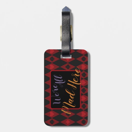 Alice in Wonderland Mad Cheshire Cat Bagagelabel (Achterkant verticaal)