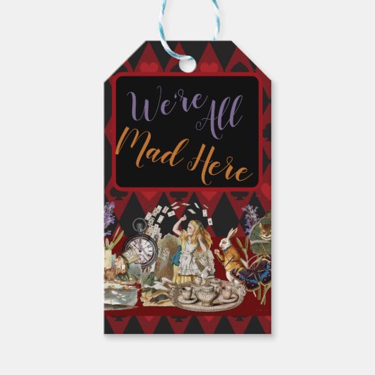 Alice in Wonderland Mad Cheshire Cat Cadeaulabel (Voorkant)