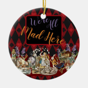 Alice in Wonderland Mad Cheshire Cat Keramisch Ornament