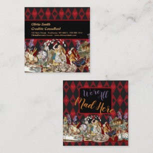 Alice in Wonderland Mad Cheshire Cat Vierkante Visitekaartje