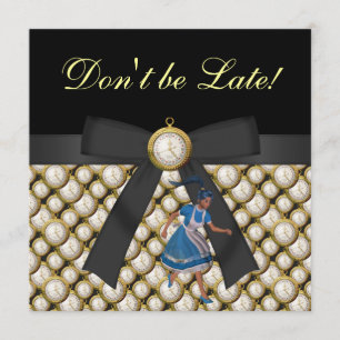 Alice in Wonderland Mad Hatter Tea Party nodigt ui Kaart