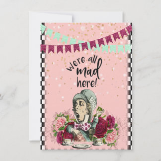 Alice in Wonderland Mad Hatter Tea Party Notitiekaartje